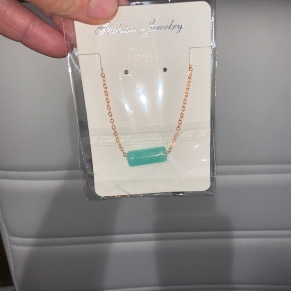 Bar necklace pendant on gold chain come with length extender 18-21” long - Picture 3 of 4